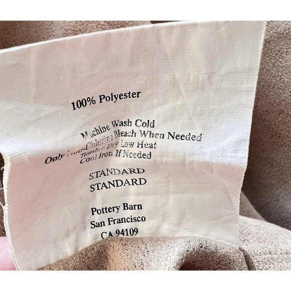 Pair POTTERY BARN Pillow Shams Standard Size Ultra Suede Patchwork Tan Western - Picture 11 of 16